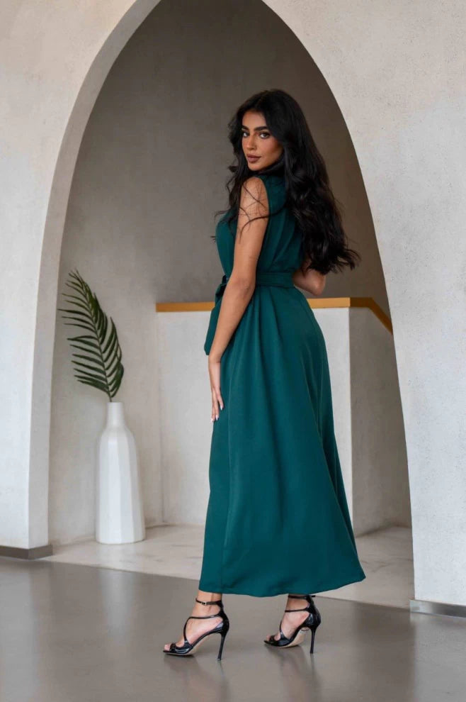 Green Crepe Dress IB1066 Green