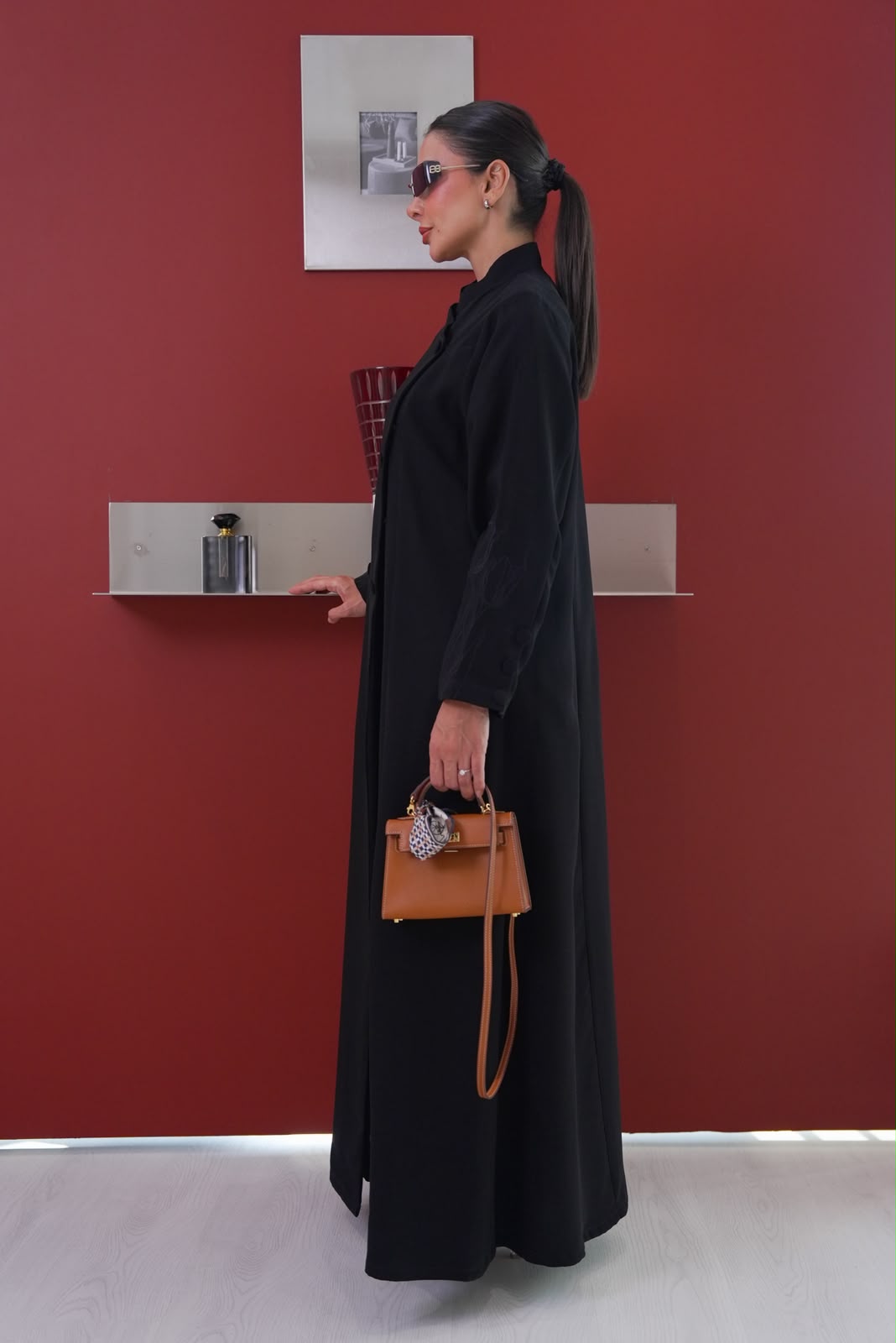 black crepe abaya.C:433