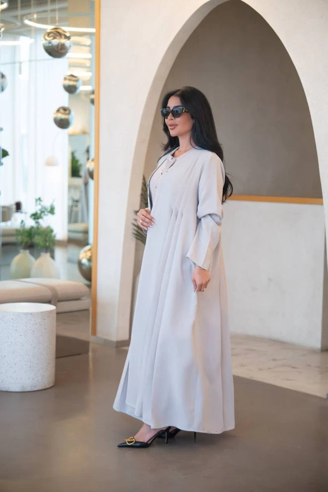 عباية كريب بيج مع طيات C:IB324 بيج 