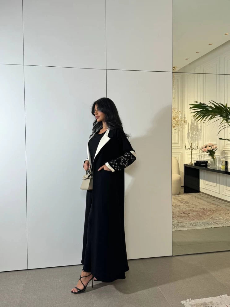 Cuba Crepe Abaya with Embroidery IB173