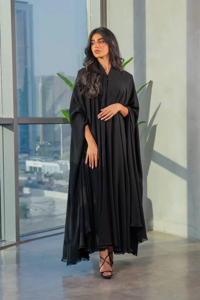 Abaya Bisht Black IB244 Black (Free size)