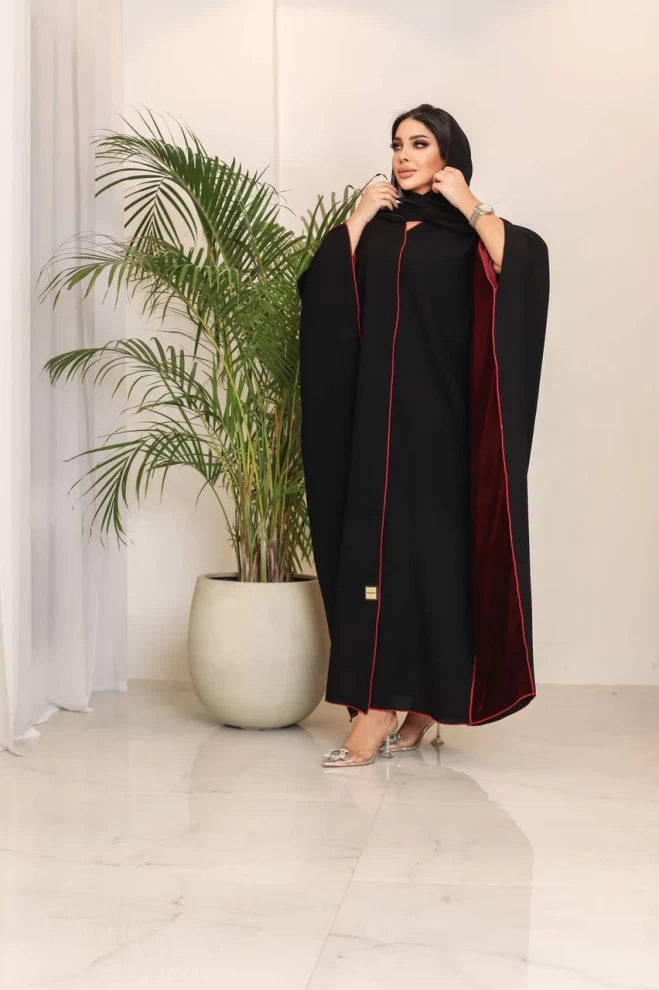 عباية كريب مع مخمل IB194 (مقاس واحد) 
