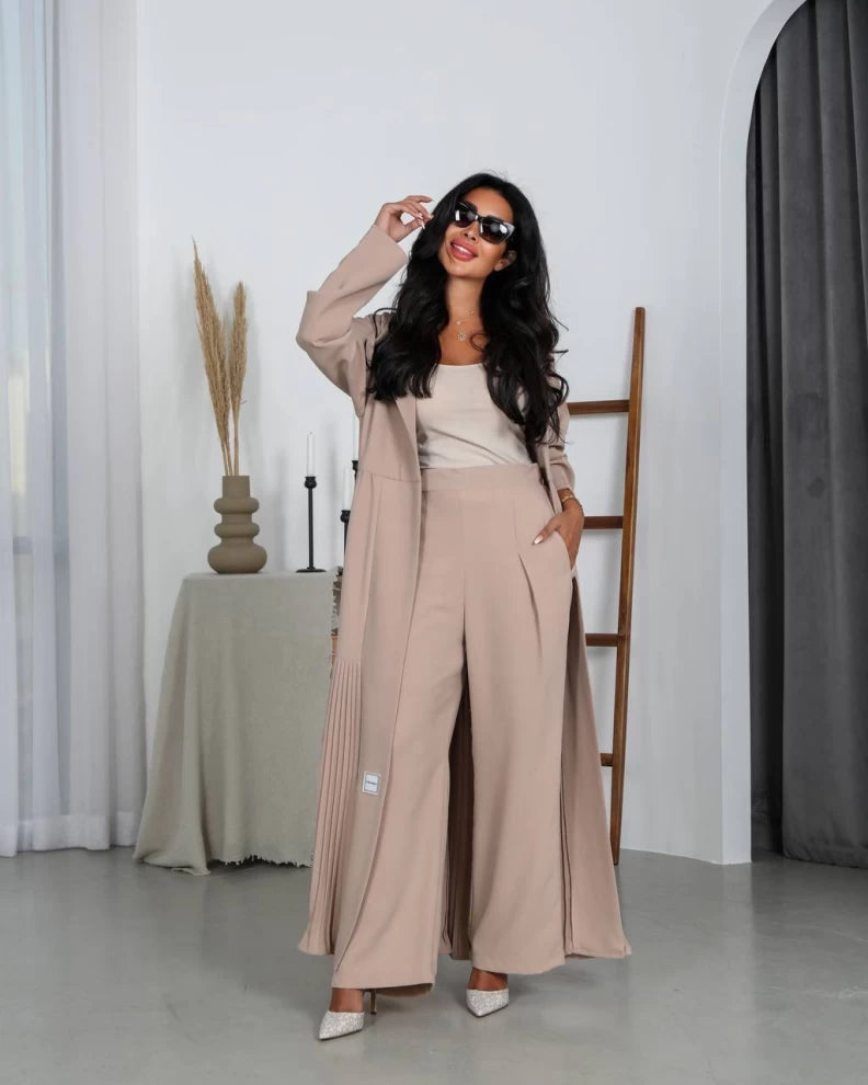 Beige Crepe Abaya IB148 Beage