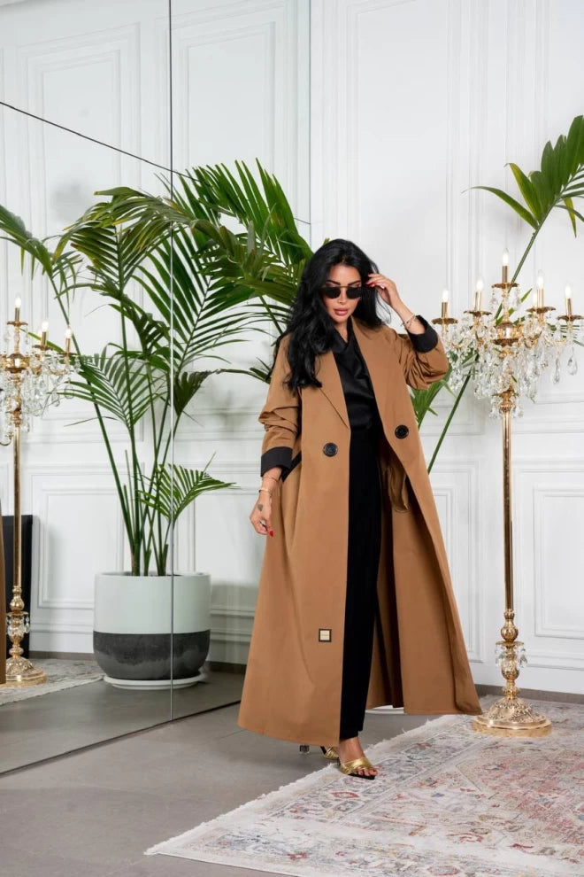 عبايه قطن جملي IB129 Camel