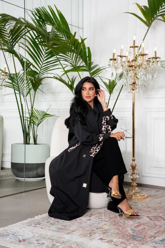 عبايه قطن اسود IB130 Black