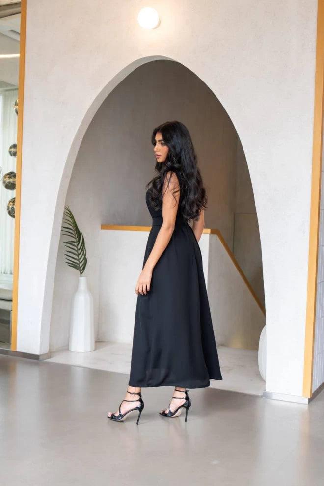 فستان كريب أسود IB1066 أسود 