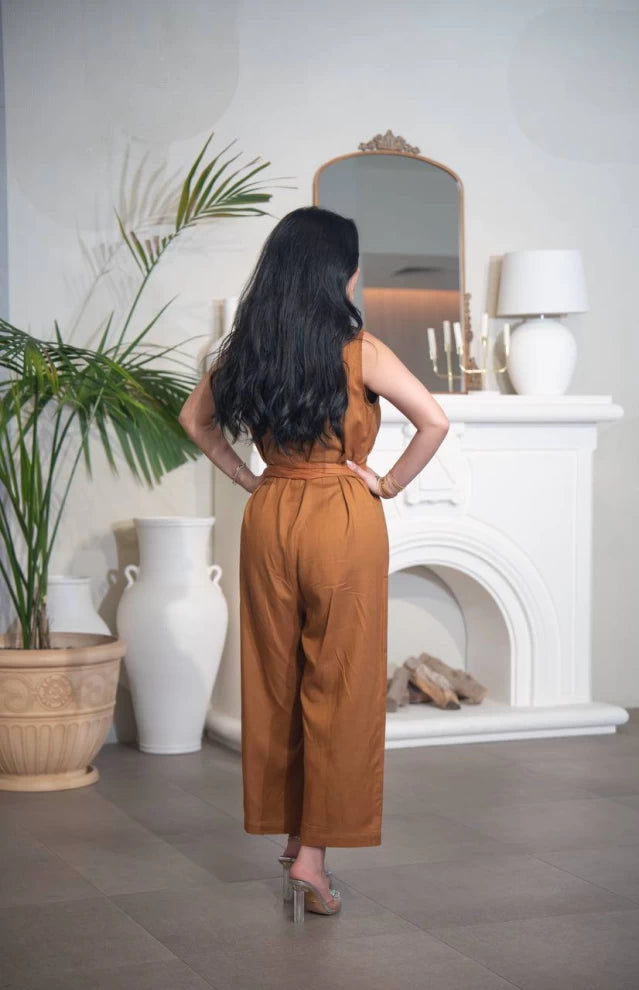 جمبسوت من الكتان بلون الجمل C:IB1088 