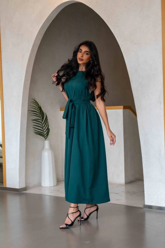 Green Crepe Dress IB1066 Green