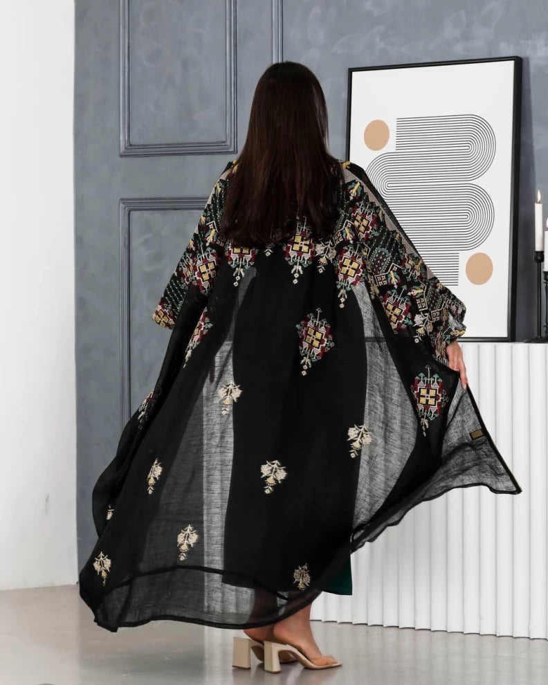 بشت لينن مع شك يدوي IB139 Black