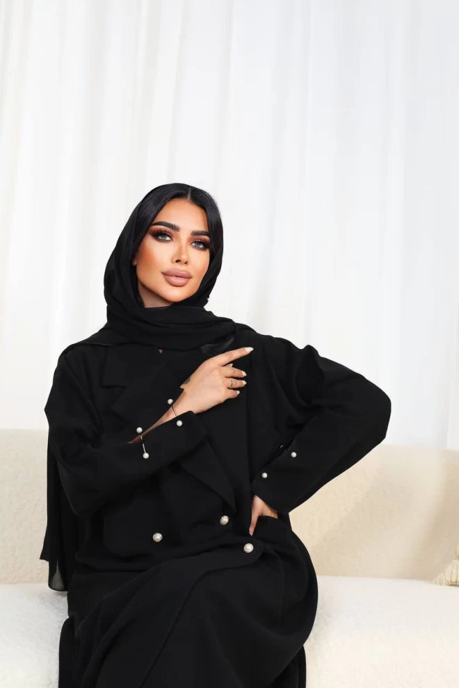 عباية كريب سوداء IB179 أسود 