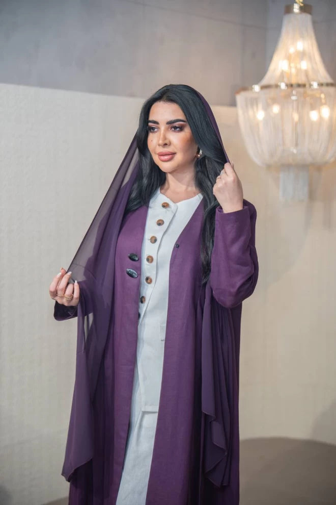 عباية كتان أرجوانية C:IB320 