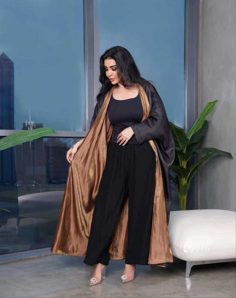 Abaya Crepe Silk Double Face IB155 (Free size)
