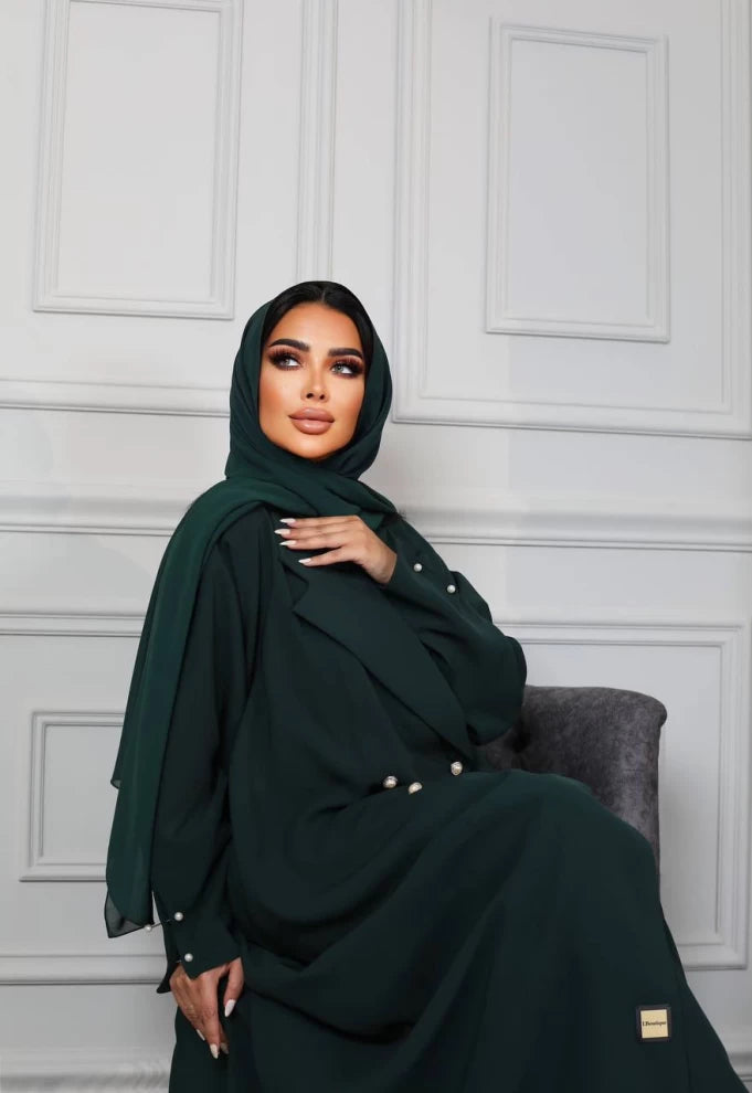 عباية من الكريب الخام IB179 أخضر 