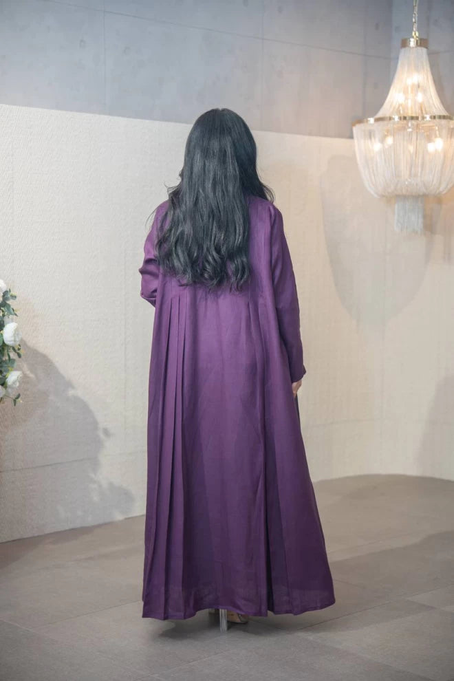 Purple Linen Abaya C:IB320
