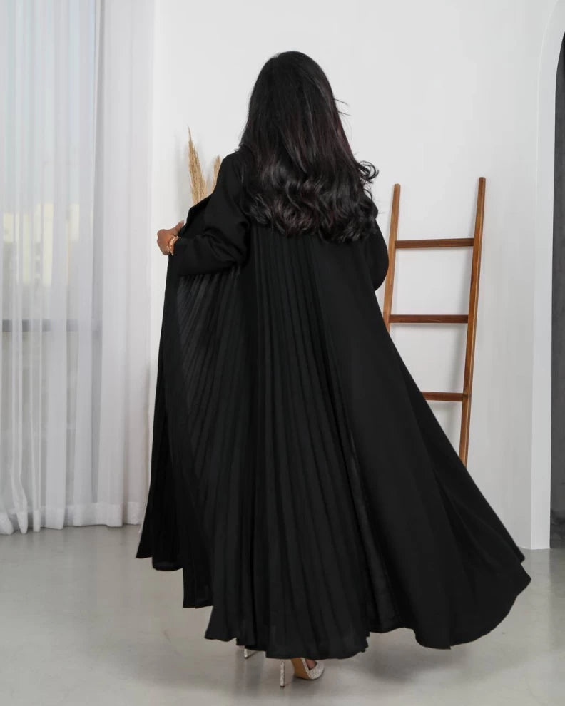 عباية كريب مطوية باللون الأسود C:IB150 