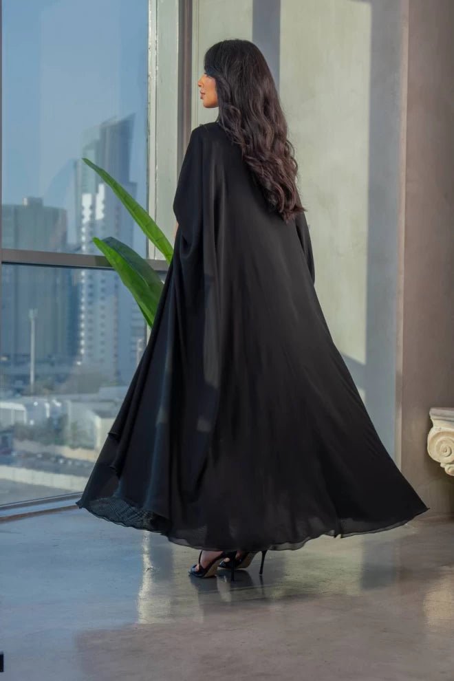 Abaya Bisht Black IB244 Black (Free size)