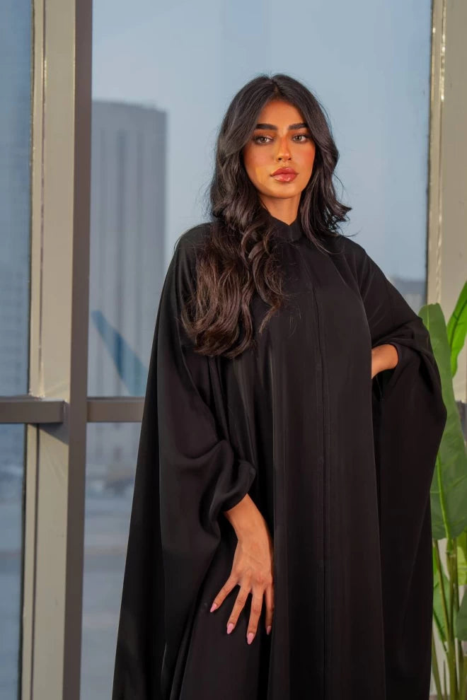 عباية بشت سوداء IB243 أسود (مقاس واحد) 