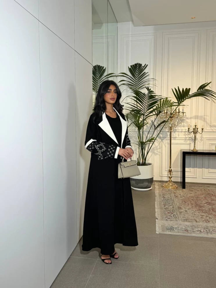 Cuba Crepe Abaya with Embroidery IB173