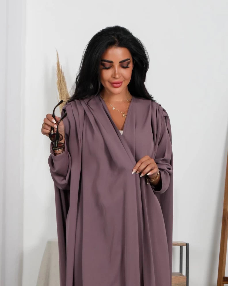 عباية مع انترنت مقاس حر خام IB149 بنفسجي (مقاس حر)