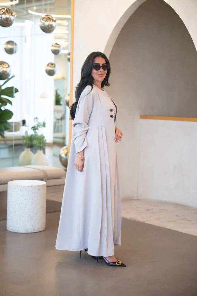 عباية كريب بيج مع طيات C:IB324 بيج 