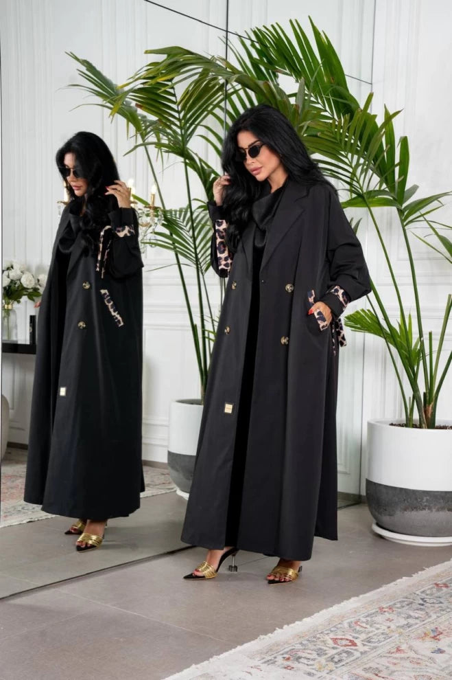 عباية قطنية سوداء IB130 أسود 
