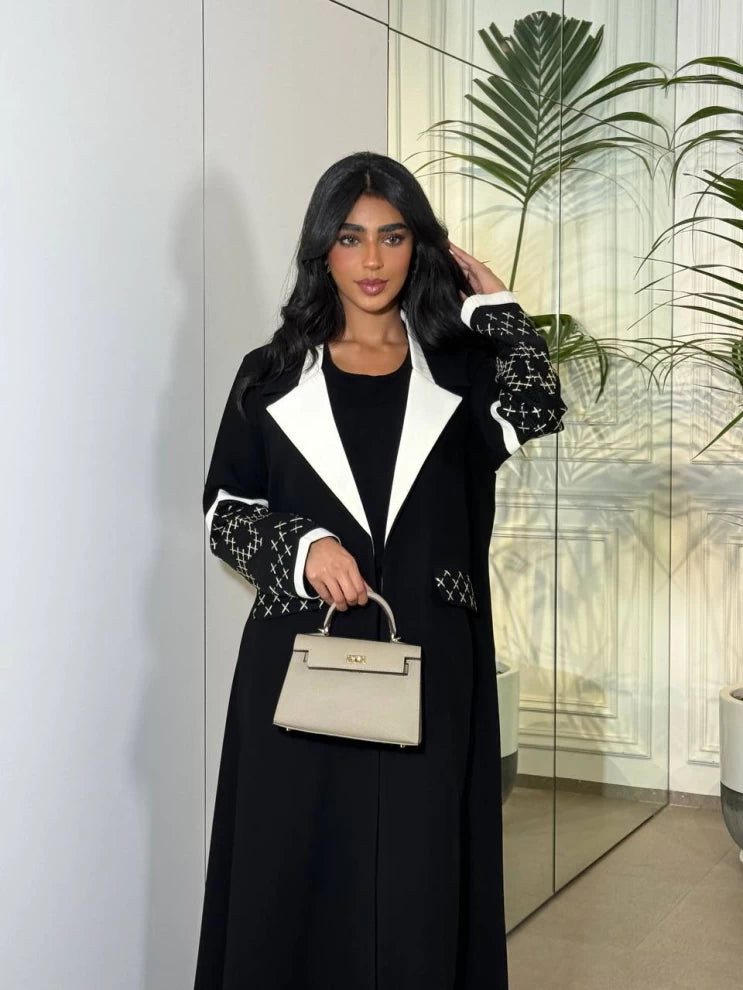 Cuba Crepe Abaya with Embroidery IB173