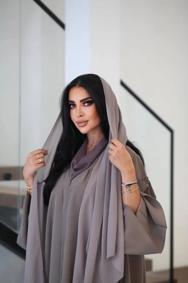 Cobra Crepe Abaya Free Size IB175 Beige (Free size)