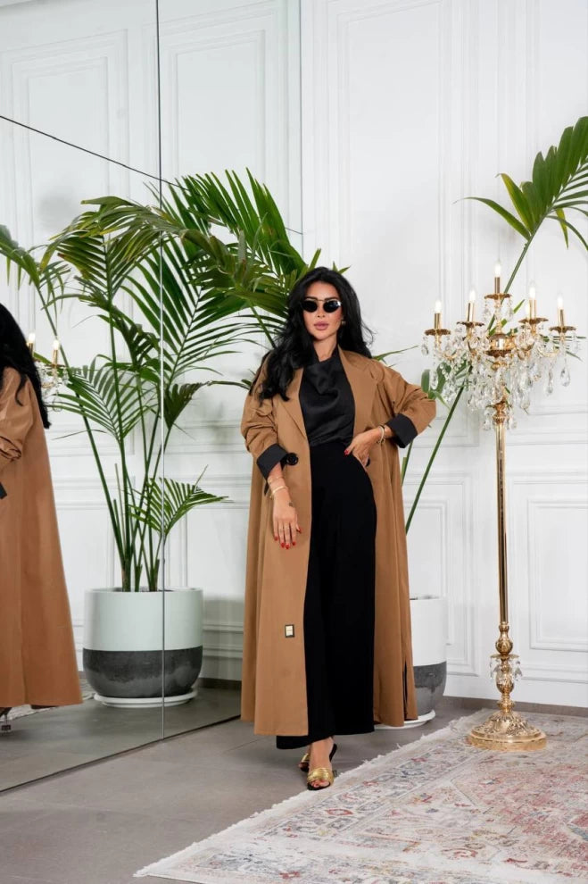 عبايه قطن جملي IB129 Camel