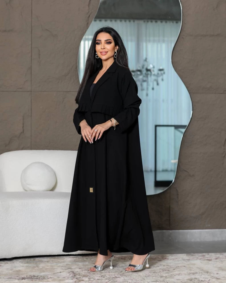 عباية كريب سوداء IB198 