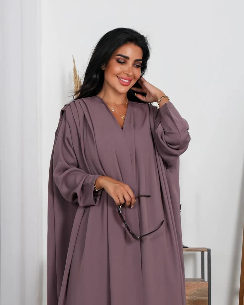 عباية مع انترنت مقاس حر خام IB149 بنفسجي (مقاس حر)