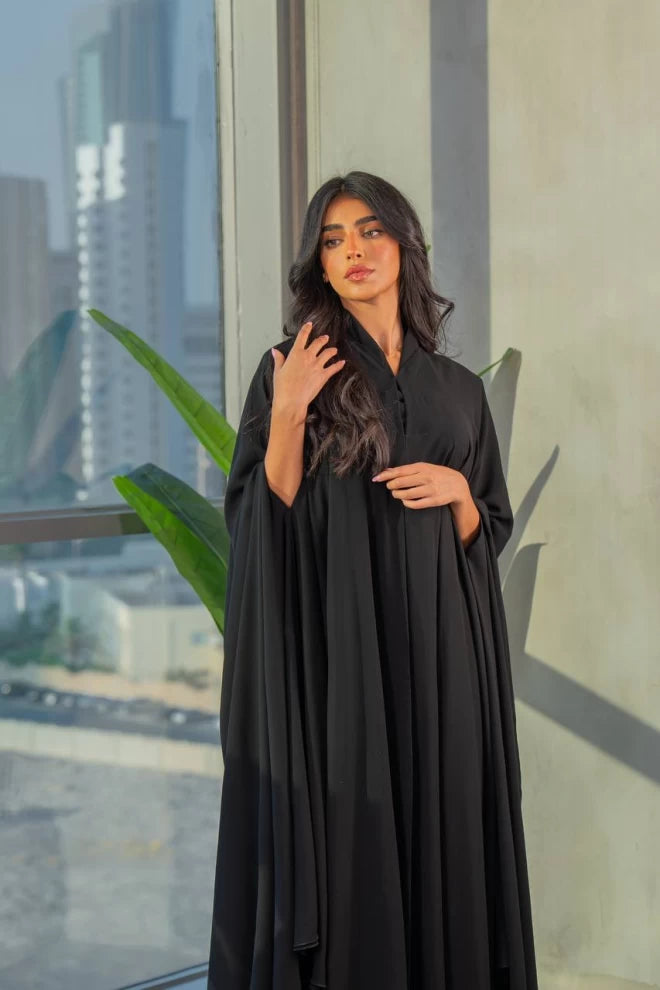 Abaya Bisht Black IB244 Black (Free size)