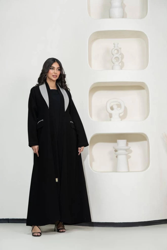 عباية كريب سوداء C:IB316 