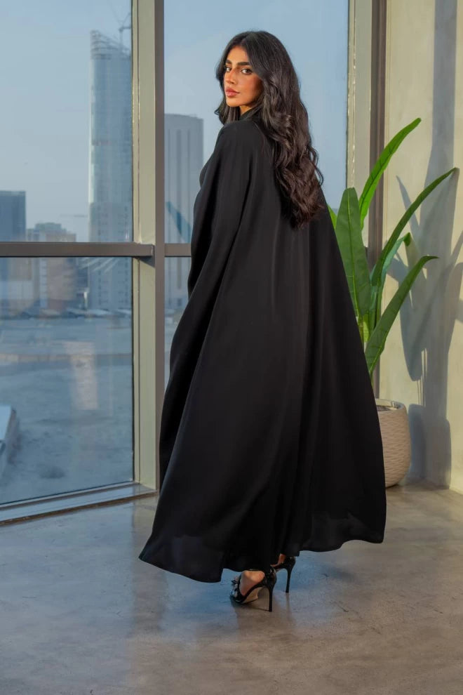 Black Bisht Abaya IB243 Balck (Free size)