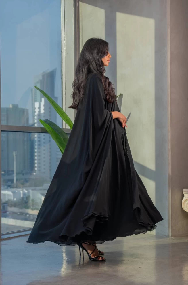 Abaya Bisht Black IB244 Black (Free size)