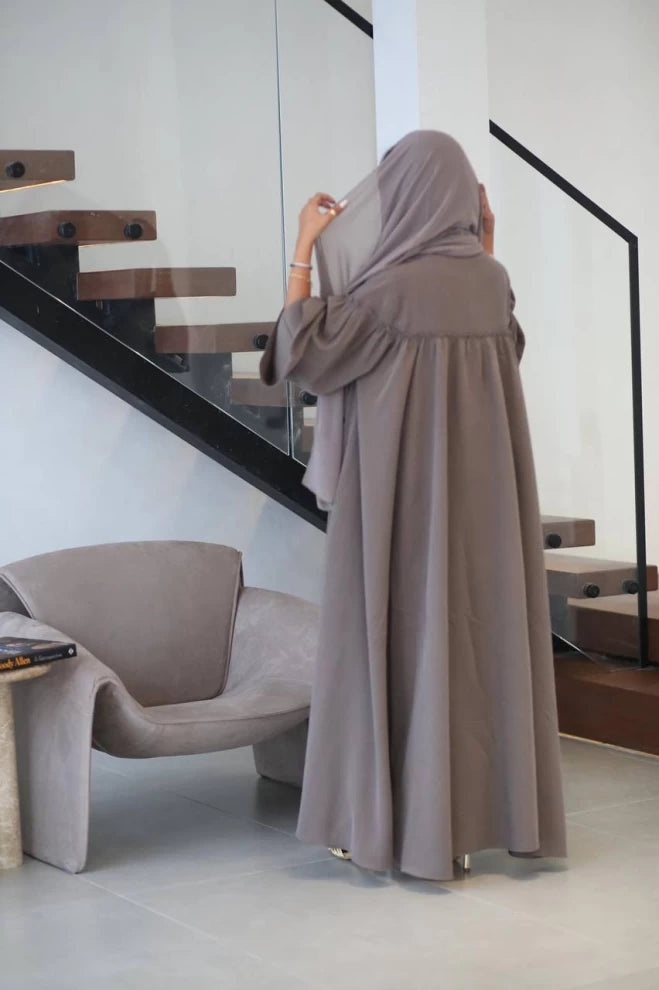 Cobra Crepe Abaya Free Size IB175 Beige (Free size)