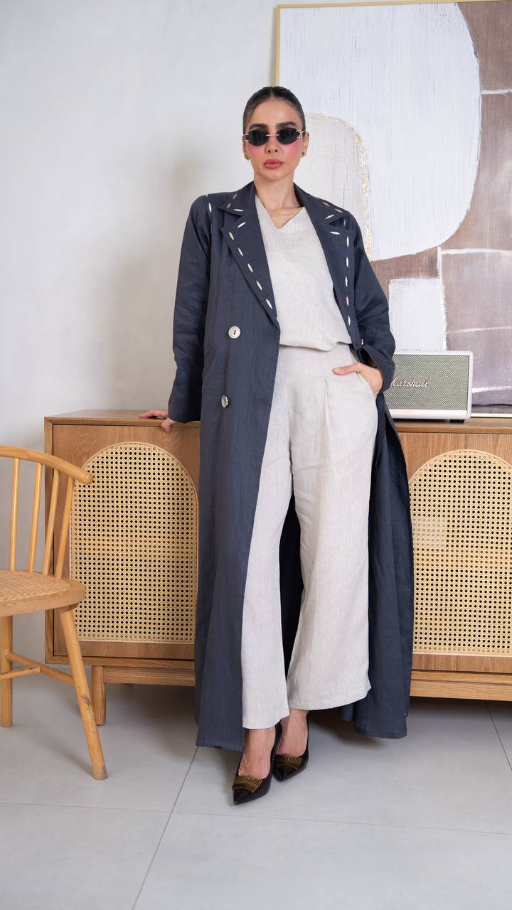 Navy Blue Linen. C:403