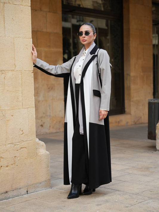 crepe blazer abaya. C:IB365