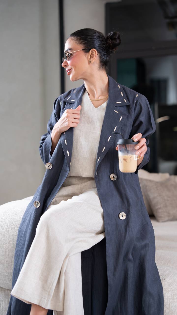 Navy Blue Linen. C:403