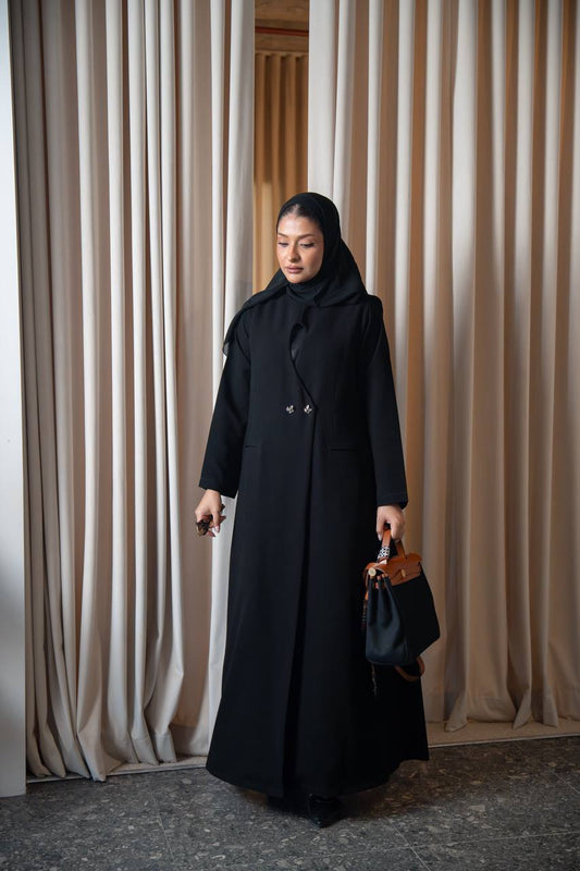 Black crepe abaya C:IB354