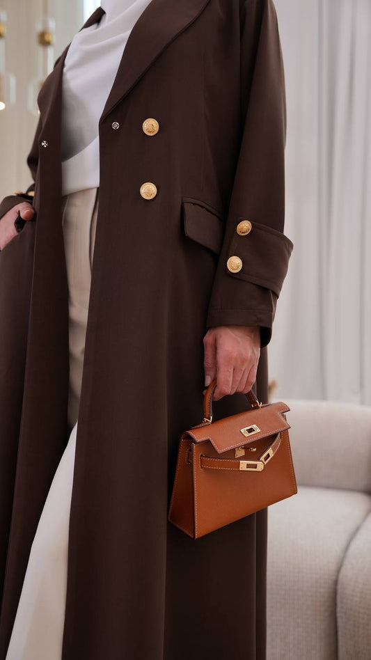 Brown crepe blazer abaya.C:400