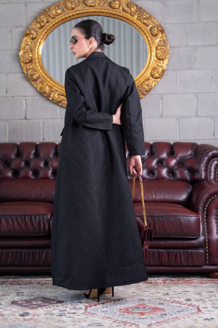 Black jacquard abaya. C:391