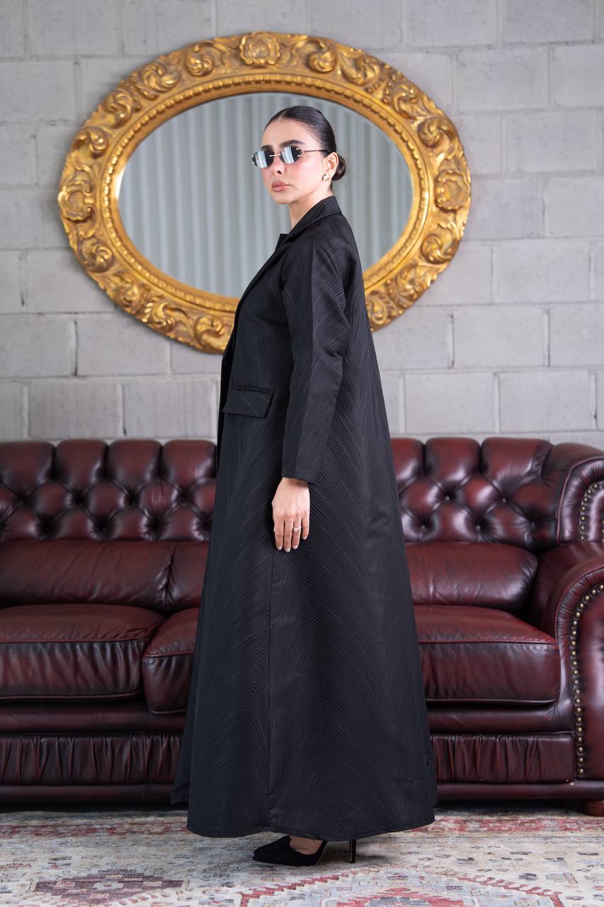 Black jacquard abaya. C:391