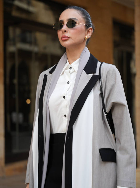 crepe blazer abaya. C:IB365