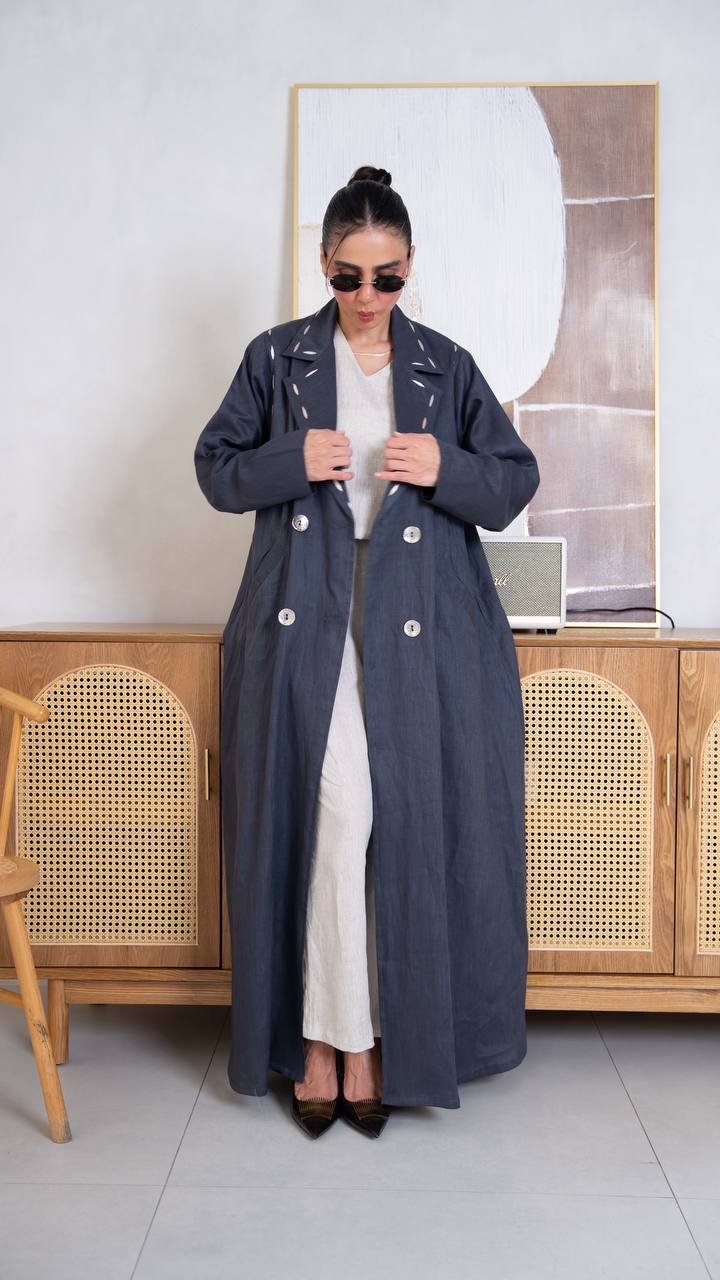 Navy Blue Linen. C:403