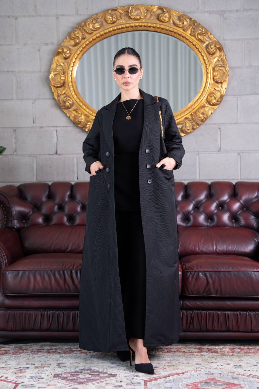 Black jacquard abaya. C:391