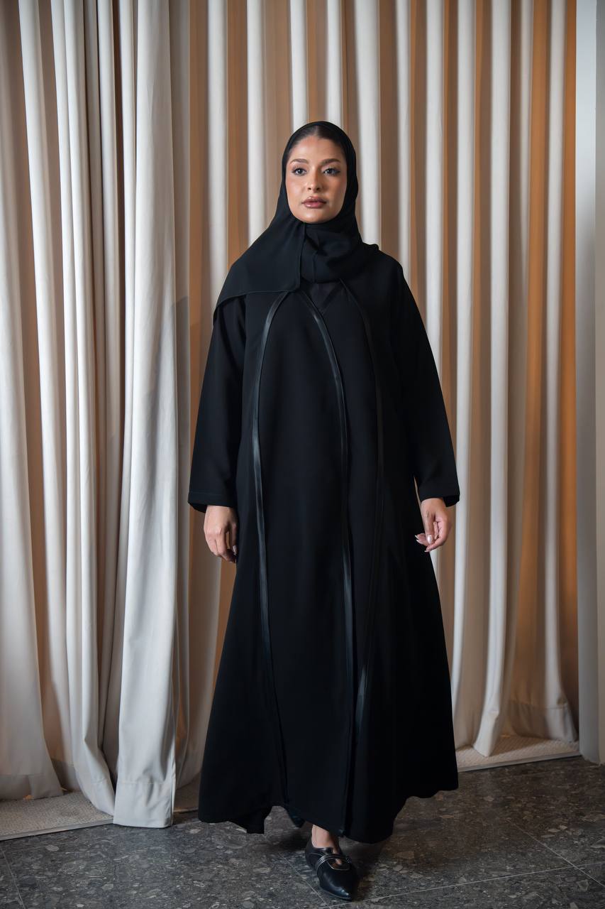 عباية كريب باللون الاسود C:IB356 