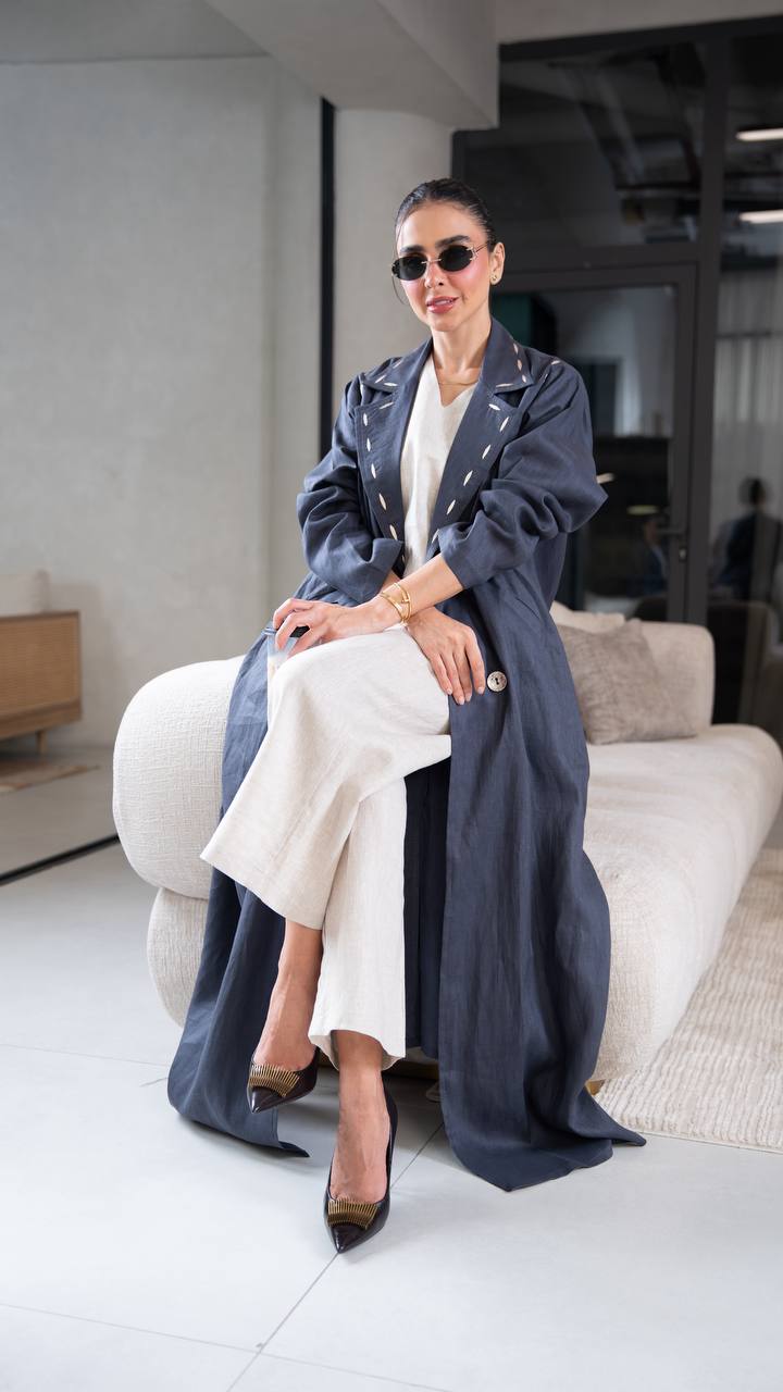 Navy Blue Linen. C:403